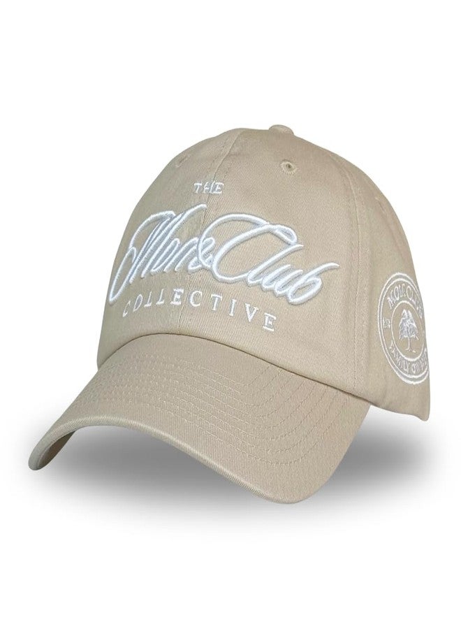 CITRUSY Trendy Mom & Dad Baseball Dad Caps | Men & Women Low Profile Hats | Cute Ladies Ponytail Vintage NY Ball Cap | Boy Mom Girl Dad Distressed Summer Hats | Cotton | Adjustable Strap (Mom Club | Soft Tan) - Image 1